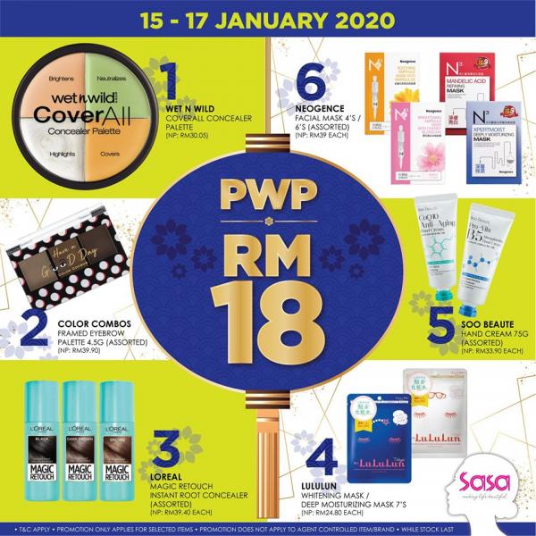 Sasa PWP RM18 Promotion (15 Jan 2020 - 17 Jan 2020)