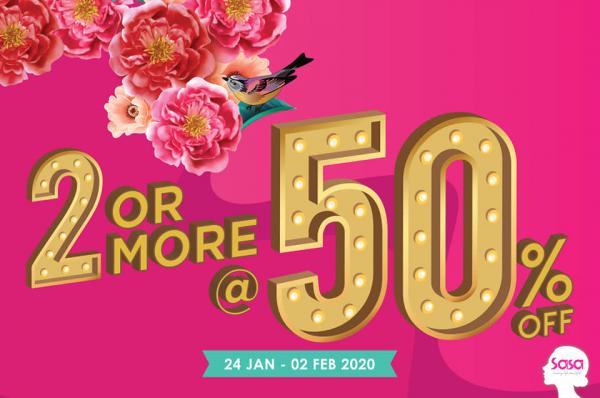 Sasa Chinese New Year Sale 50% OFF (24 Jan 2020 - 2 Feb 2020)