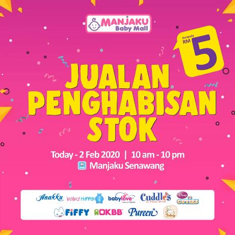 Manjaku Senawang Stock Clearance Sale As Low As RM5 (valid until 2 Feb 2020)