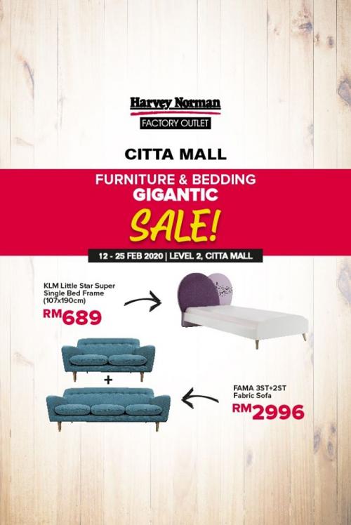 Harvey Norman Citta Mall Furniture & Bedding Gigantic Sale Up To 70% OFF (12 Feb 2020 - 25 Feb 2020)