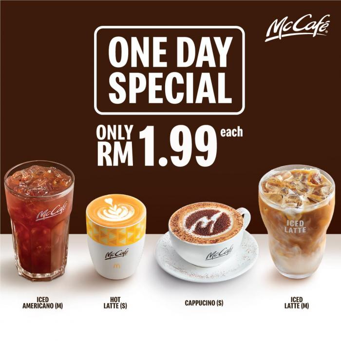 McDonald's McCafe One Day Special Promotion only RM1.99 each (19 Feb 2020)