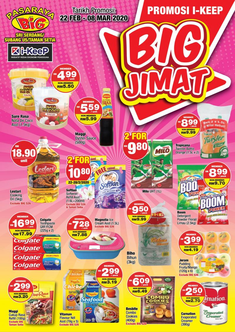 Pasaraya BiG i-KeeP Promotion at Subang U5, Taman Setia & Seri Serdang (22 Feb 2020 - 8 Mar 2020)