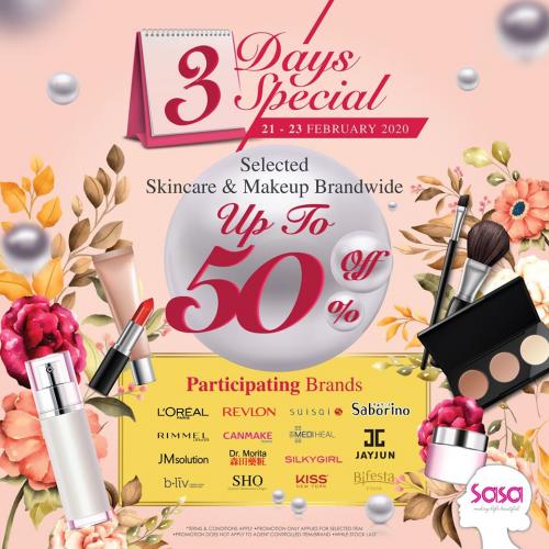 Sasa Beauty Skincare & Makeup Brandwide Sale Up To 50% OFF (21 Feb 2020 - 23 Feb 2020)