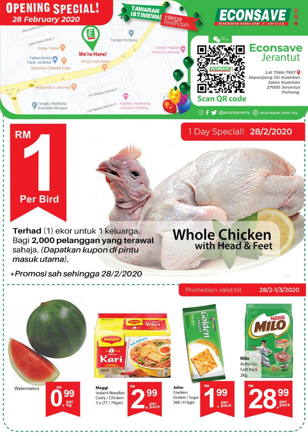Econsave Jerantut Opening Promotion (28 Feb 2020 - 1 Mar 2020)