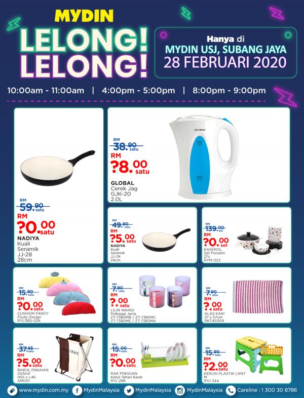 MYDIN USJ Subang Jaya Lelong Lelong Promotion (28 Feb 2020 - 1 Mar 2020)