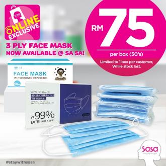 Sasa Online 3 Ply Face Mask for Sale (8 April 2020 onwards)