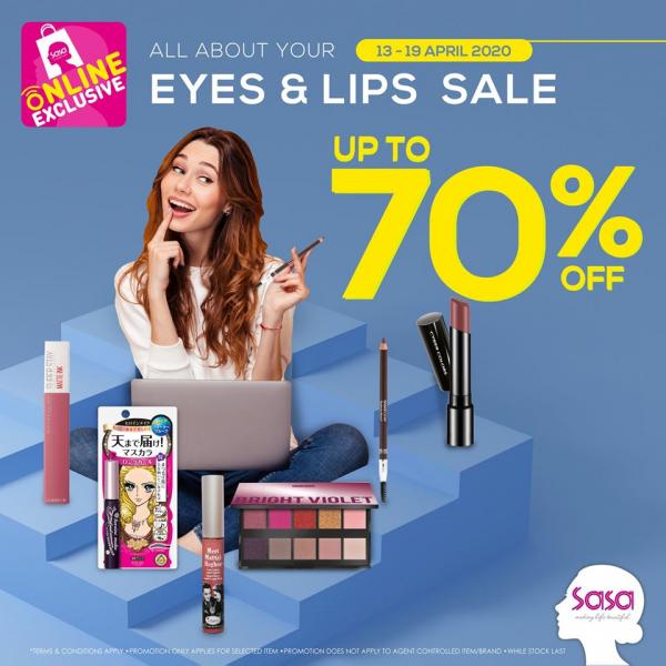 Sasa Online Eyes & Lips Sale Up To 70% OFF (13 Apr 2020 - 19 Apr 2020)