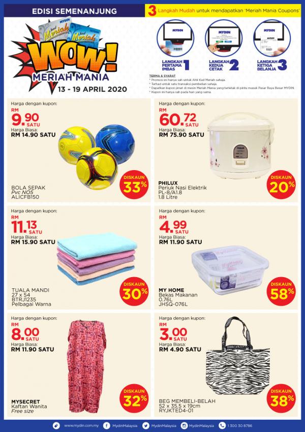 MYDIN Meriah Mania Coupons Promotion (13 Apr 2020 - 19 Apr 2020)