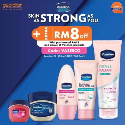 Guardian Online Vaseline RM8 OFF Promotion (16 Apr 2020 - 30 Apr 2020)