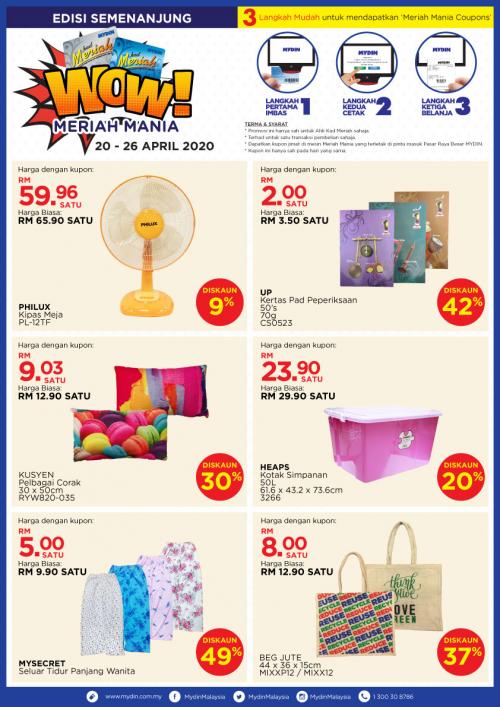 MYDIN Meriah Mania Coupons Promotion (20 Apr 2020 - 26 Apr 2020)