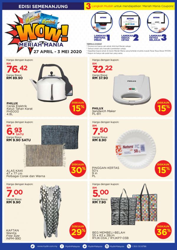 MYDIN Meriah Mania Coupons Promotion (27 Apr 2020 - 3 May 2020)
