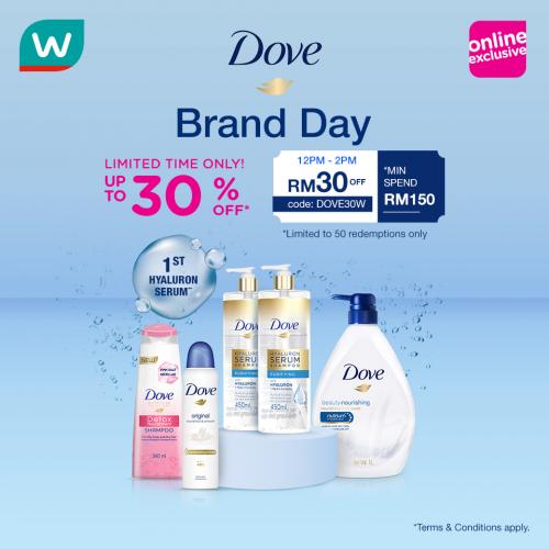 Watsons Online Dove Brand Day Sale RM30 OFF (18 May 2020) Watsons Online Dove Brand Day Sale RM30 OFF (18 May 2020)