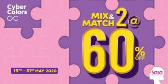 Sasa Cyber Colors Mix & Match 2 @ 60% OFF Promotion (valid until 31 May 2020)