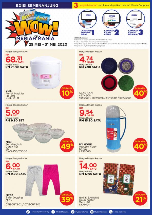 MYDIN Meriah Mania Coupons Promotion (25 May 2020 - 31 May 2020)