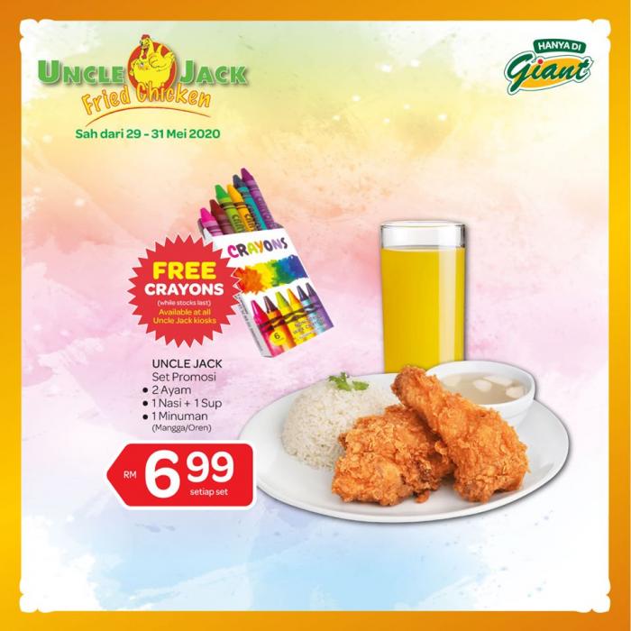 Uncle Jack Fried Chicken FREE Crayons Promotion (29 May 2020 - 31 May 2020)