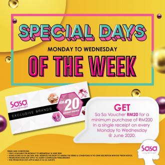 Sasa Special Days Free Voucher Promotion (every Monday - Wednesday)