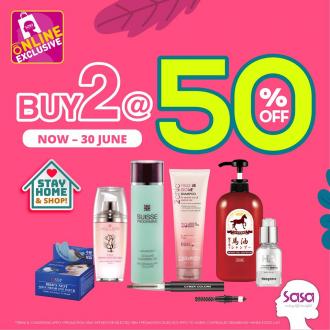 Sasa Online Sale Buy 2 @ 50% OFF (valid until 30 June 2020)