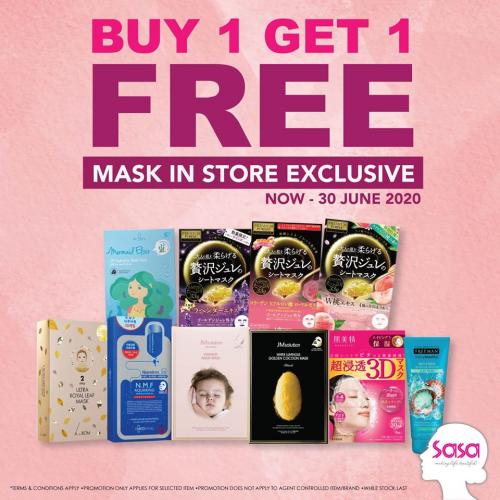 Sasa Mask In Store Promotion Buy 1 FREE 1 (valid until 30 Jun 2020)