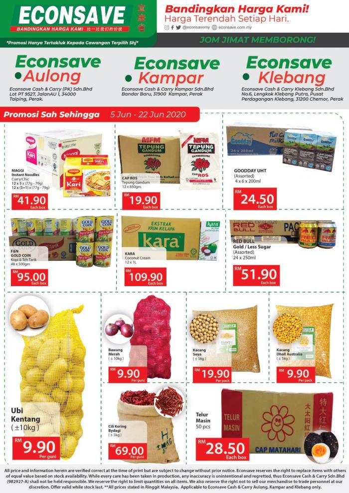 Econsave Wholesale Promotion at 3 Selected Outlets (5 Jun 2020 - 22 Jun 2020)