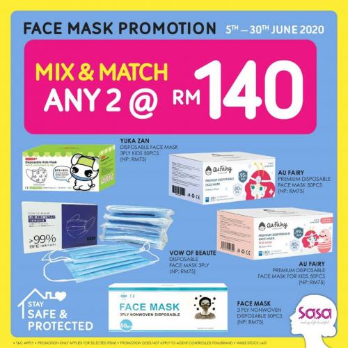 Sasa Face Mask Promotion 2 @ RM140 (5 Jun 2020 - 30 Jun 2020)