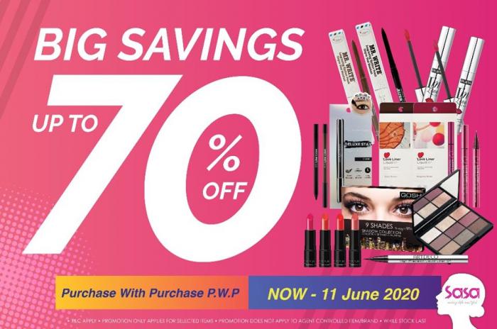 Sasa PWP Promotion Up To 70% OFF (valid until 11 Jun 2020)