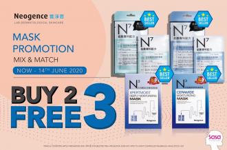 Sasa Neogence Facial Mask Buy 2 FREE 3 Promotion (valid until 14 June 2020)