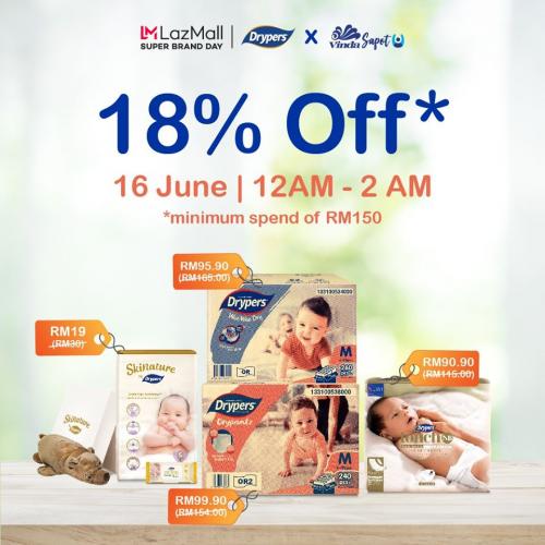 Drypers Promotion 18% OFF on Lazada (16 Jun 2020) Drypers Promotion 18% OFF on Lazada (16 Jun 2020)