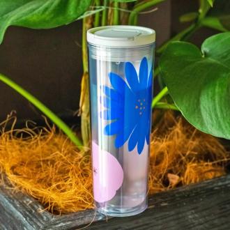 Starbucks Blue Daisy ad Pink Poppy Tumbler