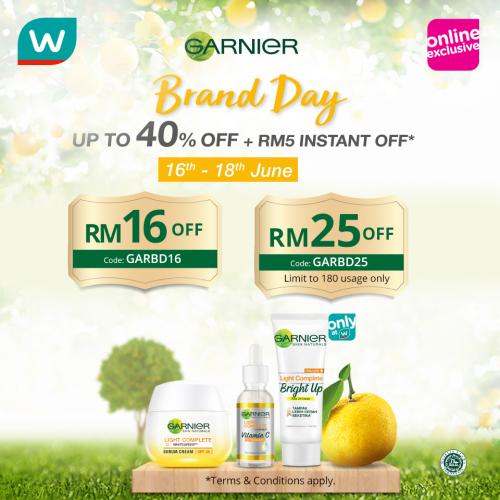 Watsons Garnier Brand Day Sale Up To 40% OFF (16 Jun 2020 - 18 Jun 2020) Watsons Garnier Brand Day Sale Up To 40% OFF (16 Jun 2020 - 18 Jun 2020)