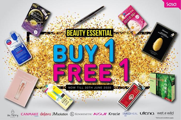 Sasa Beauty Essential Buy 1 FREE 1 Promotion (valid until 30 Jun 2020)