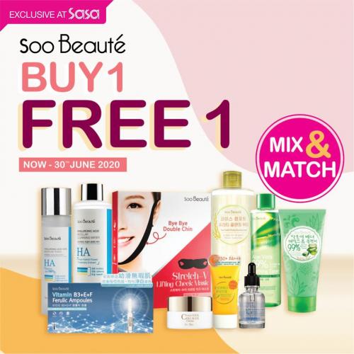 Sasa Soo Beaute Buy 1 FREE 1 Promotion (valid until 30 Jun 2020)