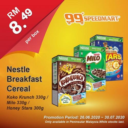 99 Speedmart Nestle Breakfast Cereal Promotion (26 Jun 2020 - 30 Jul 2020)