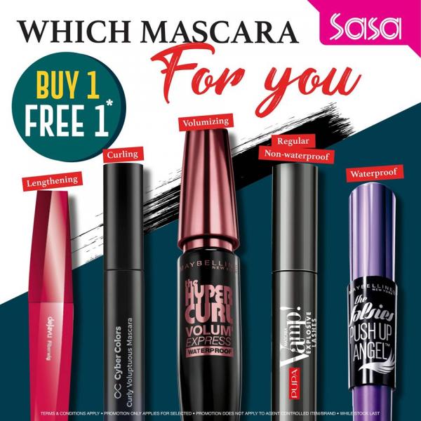 Sasa Mascara Product Buy 1 FREE 1 Sale (valid until 15 Jul 2020)