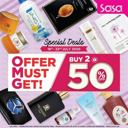 Sasa Special Deals Sale Buy 2 @ 50% OFF (16 Jul 2020 - 22 Jul 2020)