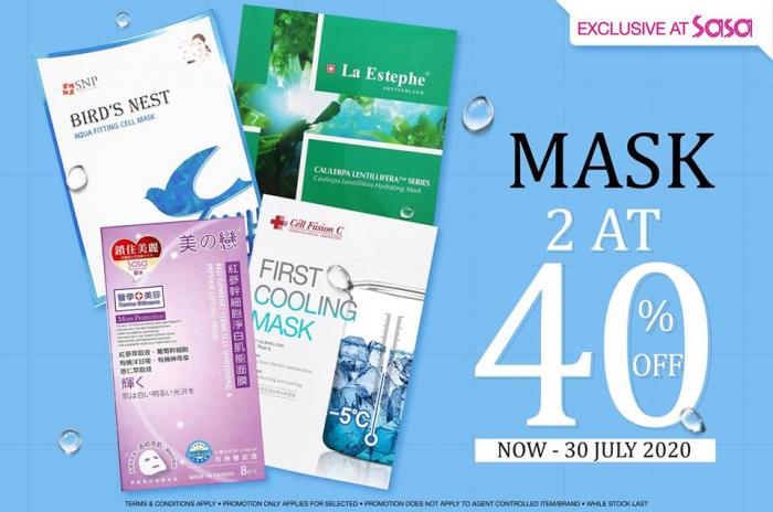 Sasa Mask 2 @ 40% OFF Promotion (valid until 30 Jul 2020)