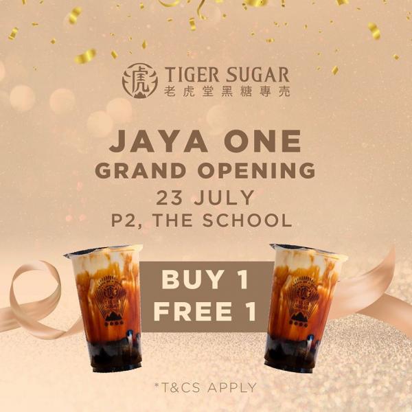 Tiger Sugar Jaya One Grand Opening Buy 1 FREE 1 Promotion (23 Jul 2020) Tiger Sugar Jaya One Grand Opening Buy 1 FREE 1 Promotion (23 Jul 2020)