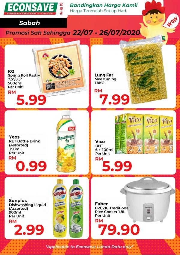 Econsave Special Promotion at Sabah (22 Jul 2020 - 26 Jul 2020)