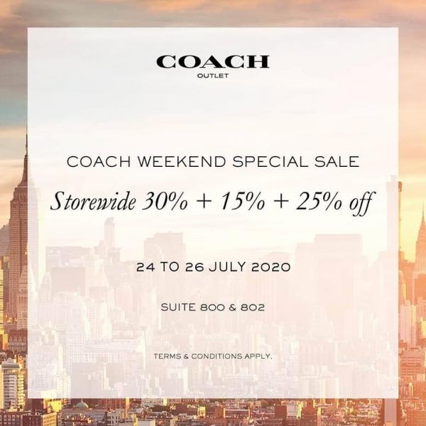 Coach Weekend Special Sale Storewide 30% + 15% + 25% OFF at Genting Highlands Premium Outlets (24 Jul 2020 - 26 Jul 2020)