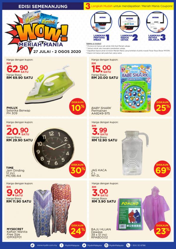 MYDIN Meriah Mania Coupons Promotion (27 Jul 2020 - 2 Aug 2020)