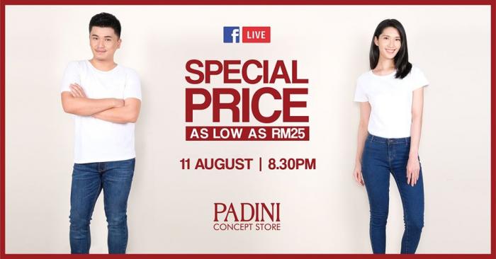Padini Concept Store Facebook Live Special Price Sale As Low As RM25 (11 Aug 2020)