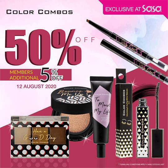 SaSa Color Combos Brand Day Sale 50% OFF (12 Aug 2020)