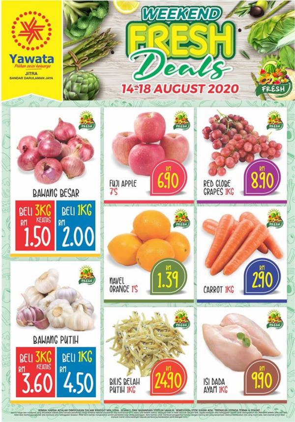 Pasaraya Yawata Weekend Fresh Deals Promotion (14 Aug 2020 - 18 Aug 2020) Pasaraya Yawata Weekend Fresh Deals Promotion (14 Aug 2020 - 18 Aug 2020)