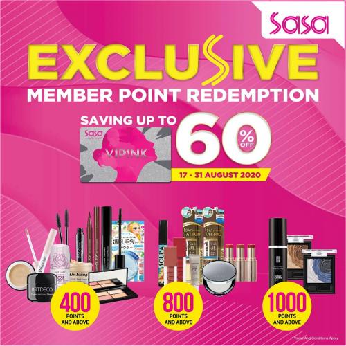 SaSa August Member Point Redemption Promotion (17 Aug 2020 - 31 Aug 2020)