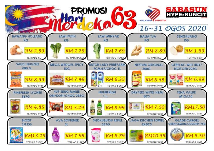 Sabasun Merdeka Promotion (16 Aug 2020 - 31 Aug 2020)