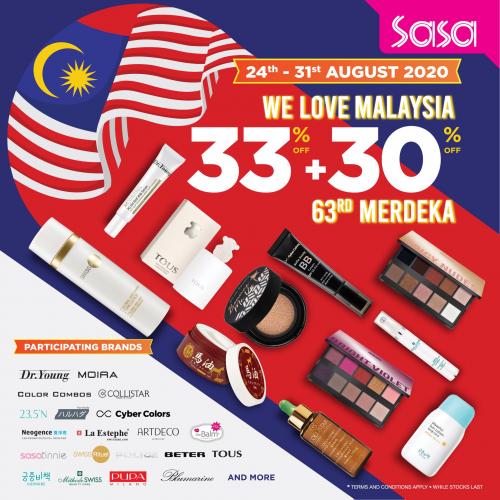 Sasa Merdeka Sale 33% OFF + 30% OFF (24 Aug 2020 - 31 Aug 2020)