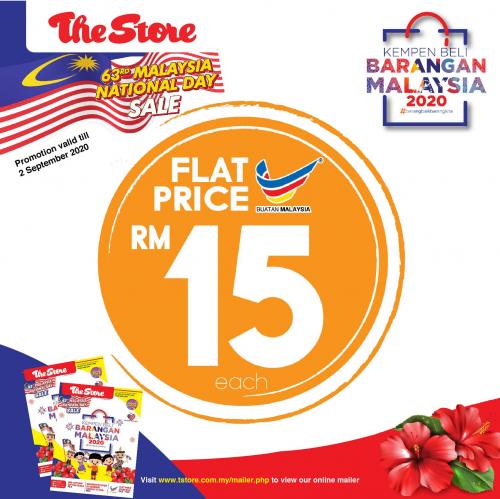 The Store National Day Sale RM15 Flat Price Promotion (valid until 2 Sep 2020)