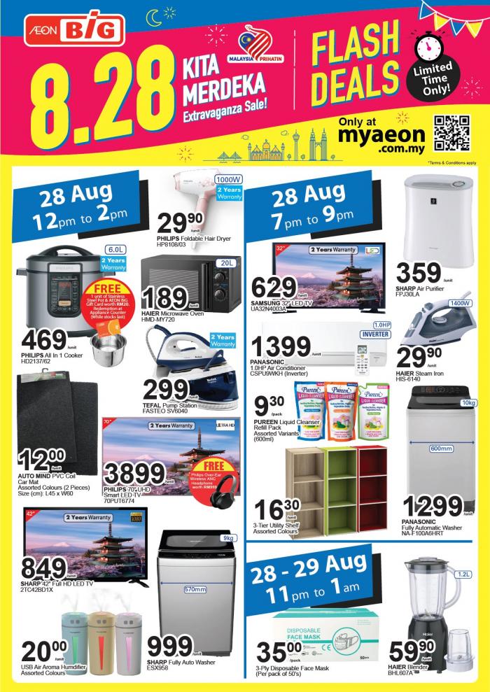 AEON BiG 8.28 Kita Merdeka Extravaganza Sale Flash Deals on MyAEON (28 Aug 2020 - 30 Aug 2020)