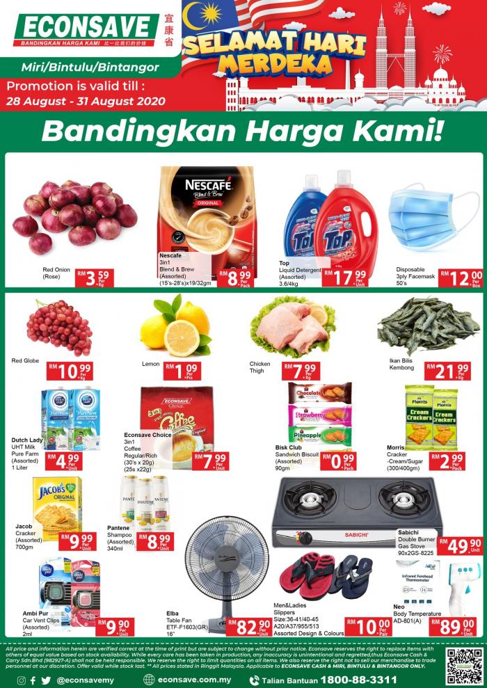 Econsave Merdeka Promotion at Miri, Bintulu & Bintangor (28 Aug 2020 - 31 Aug 2020)