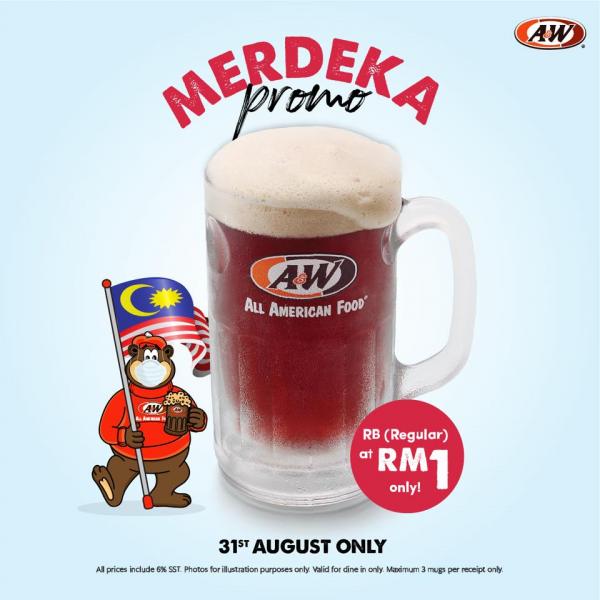A&W Merdeka Promotion RB @ RM1 (31 Aug 2020)