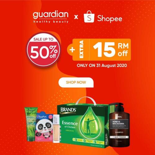 Guardian Merdeka Sale Up To 50% OFF & FREE Voucher on Shopee (31 Aug 2020)